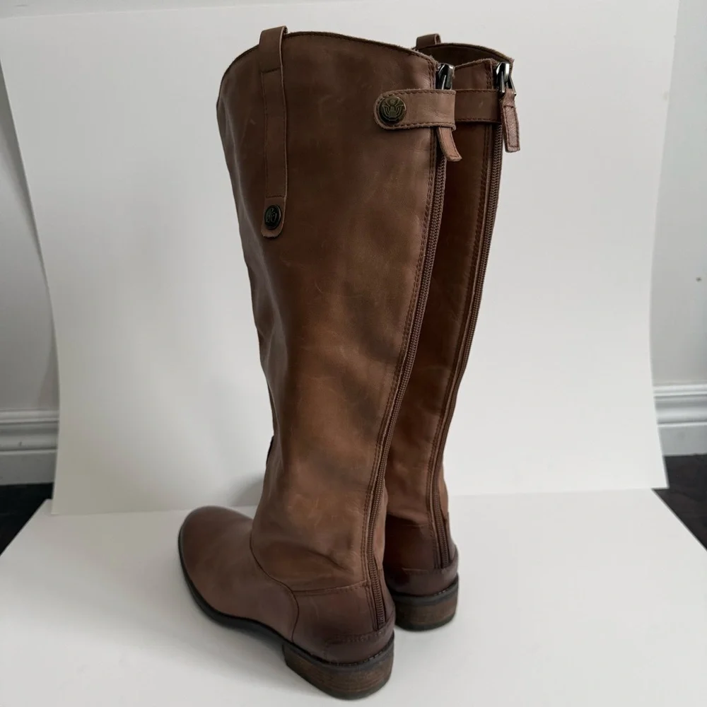 Sam Edelman Whiskey Coloured Penny Leather Riding Boots - Picture 6 of 16